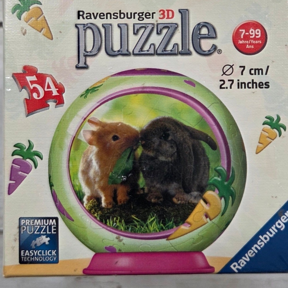 Ravensburger 3D Puzzle Bunny 54 Piece Puzzleball Easyclick‎ 119004